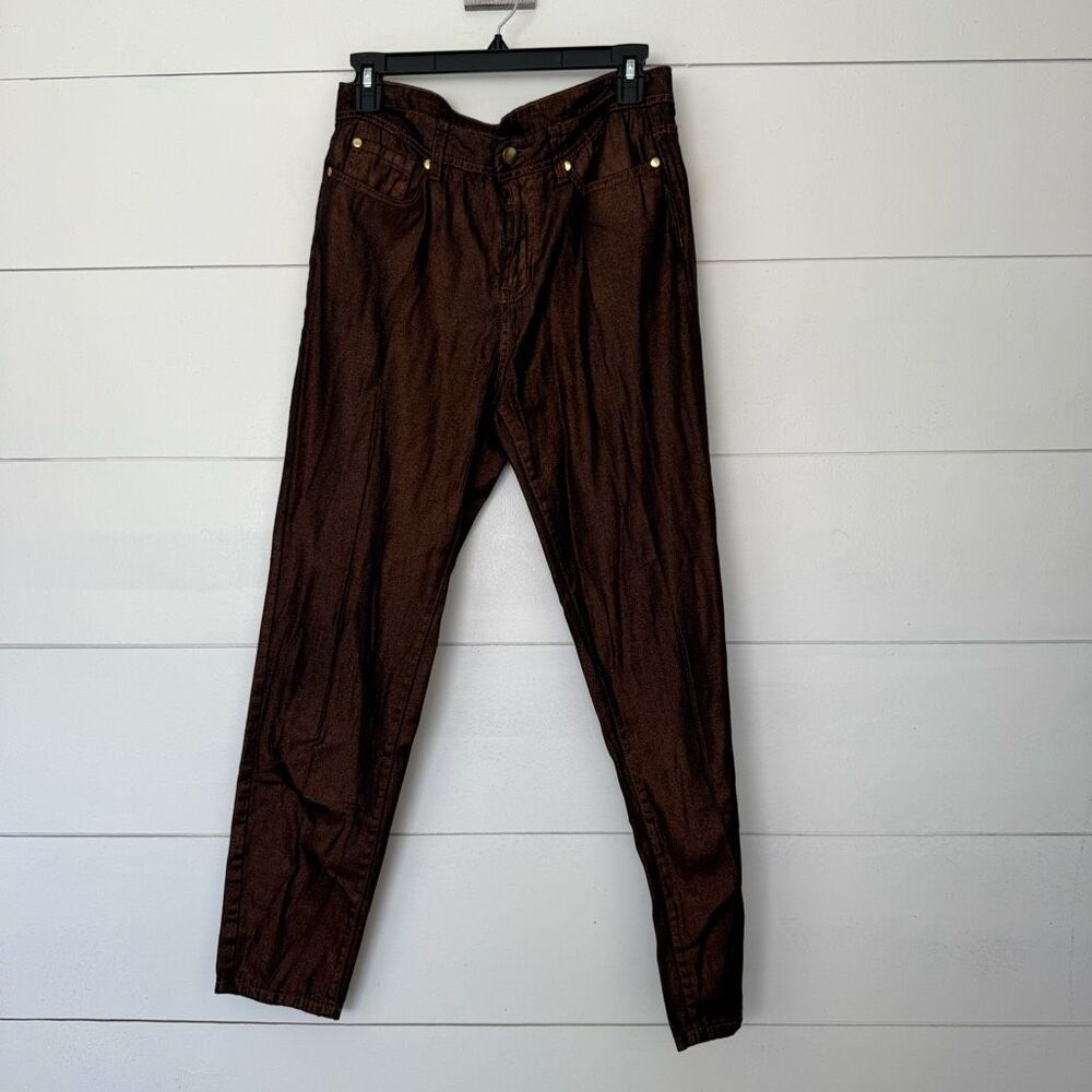 Soft Surroundings Women’s 8 Metallic Brown Pants Ankle